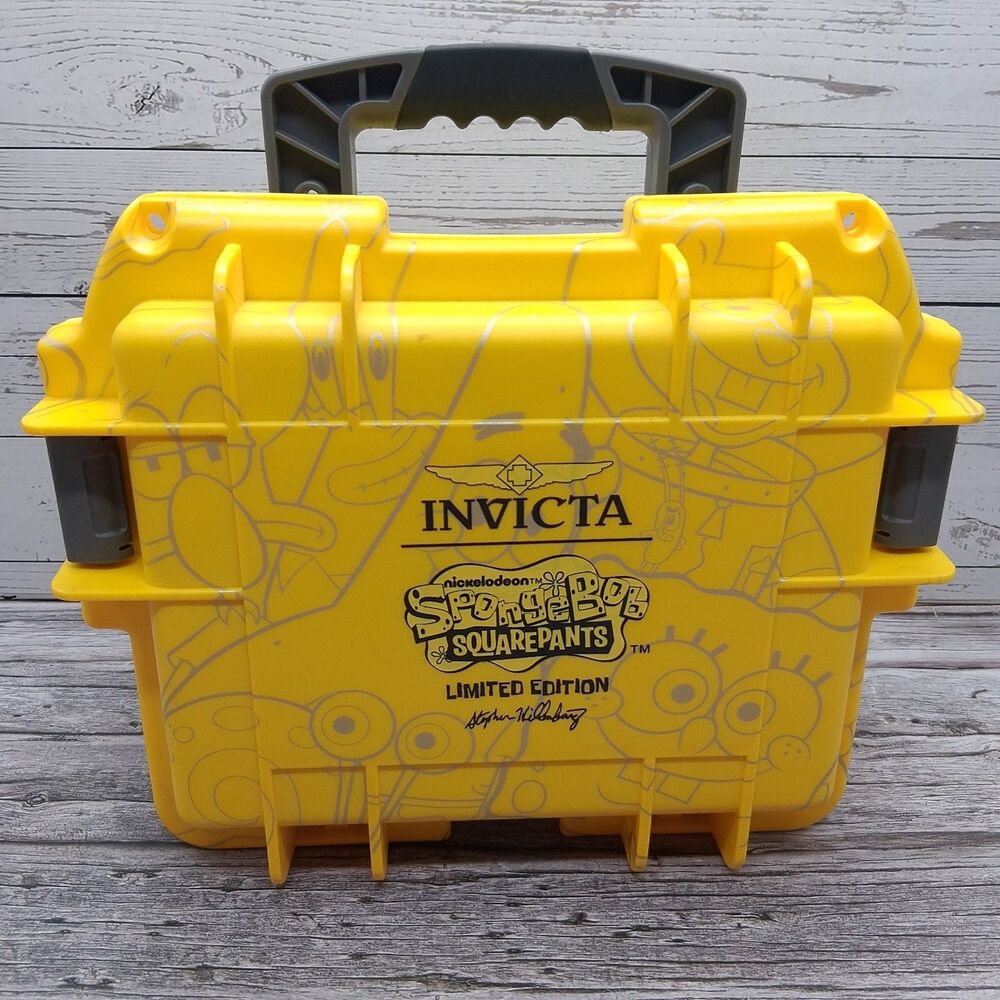 Invicta Limited Edition Spongebob 3 Slot Diver Case Yellow (READ) Impact Resist.